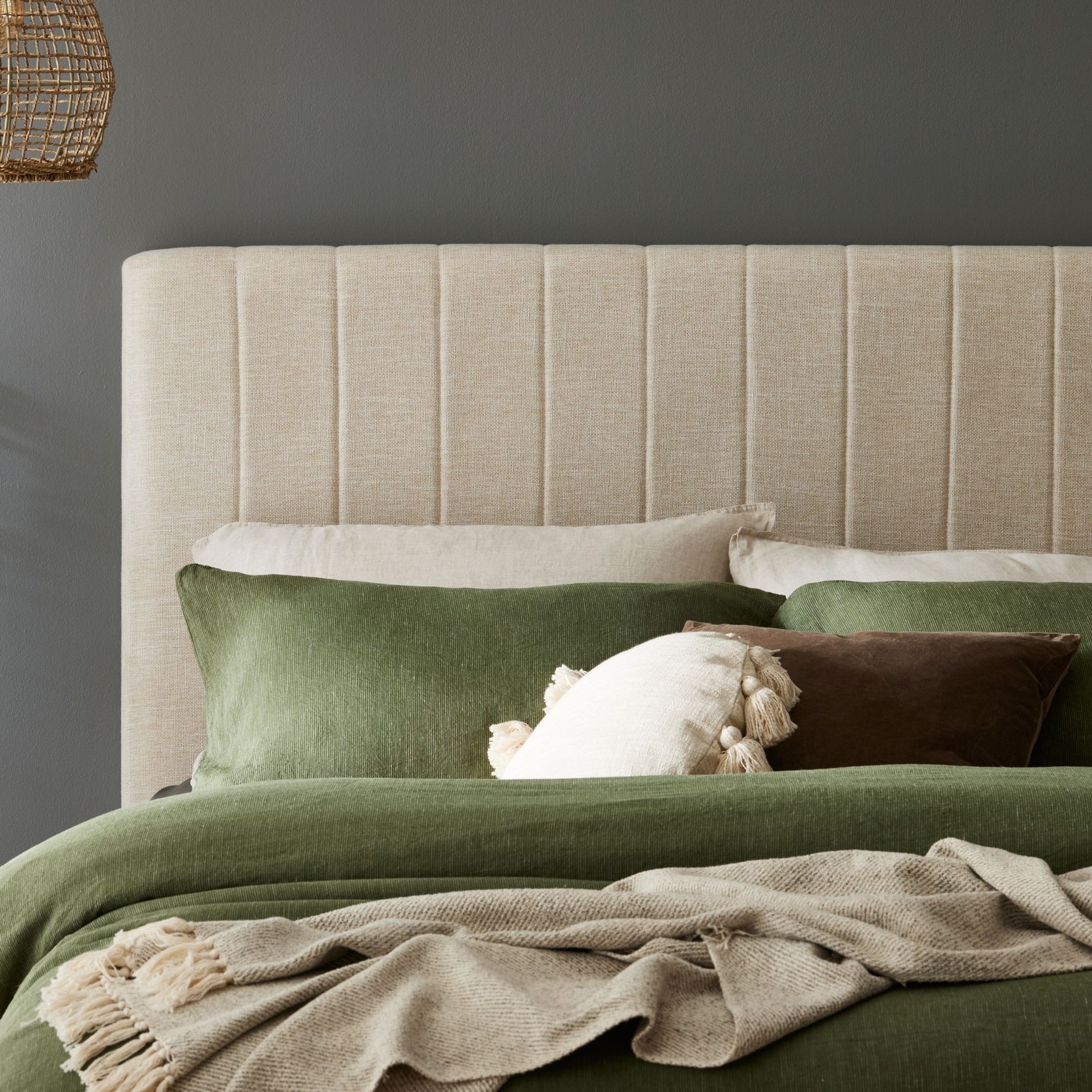Cannes Double Upholstered Headboard | Beige gallery detail image
