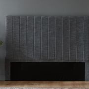 Cannes Queen Upholstered Headboard | Charcoal gallery detail image