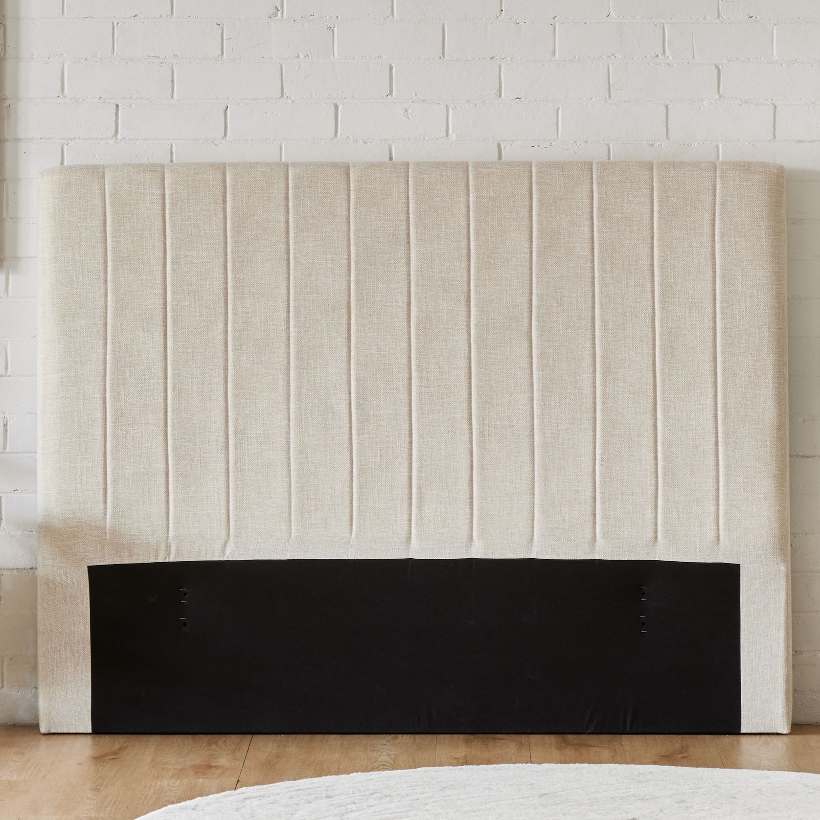 Cannes Queen Upholstered Headboard Beige ArchiPro AU