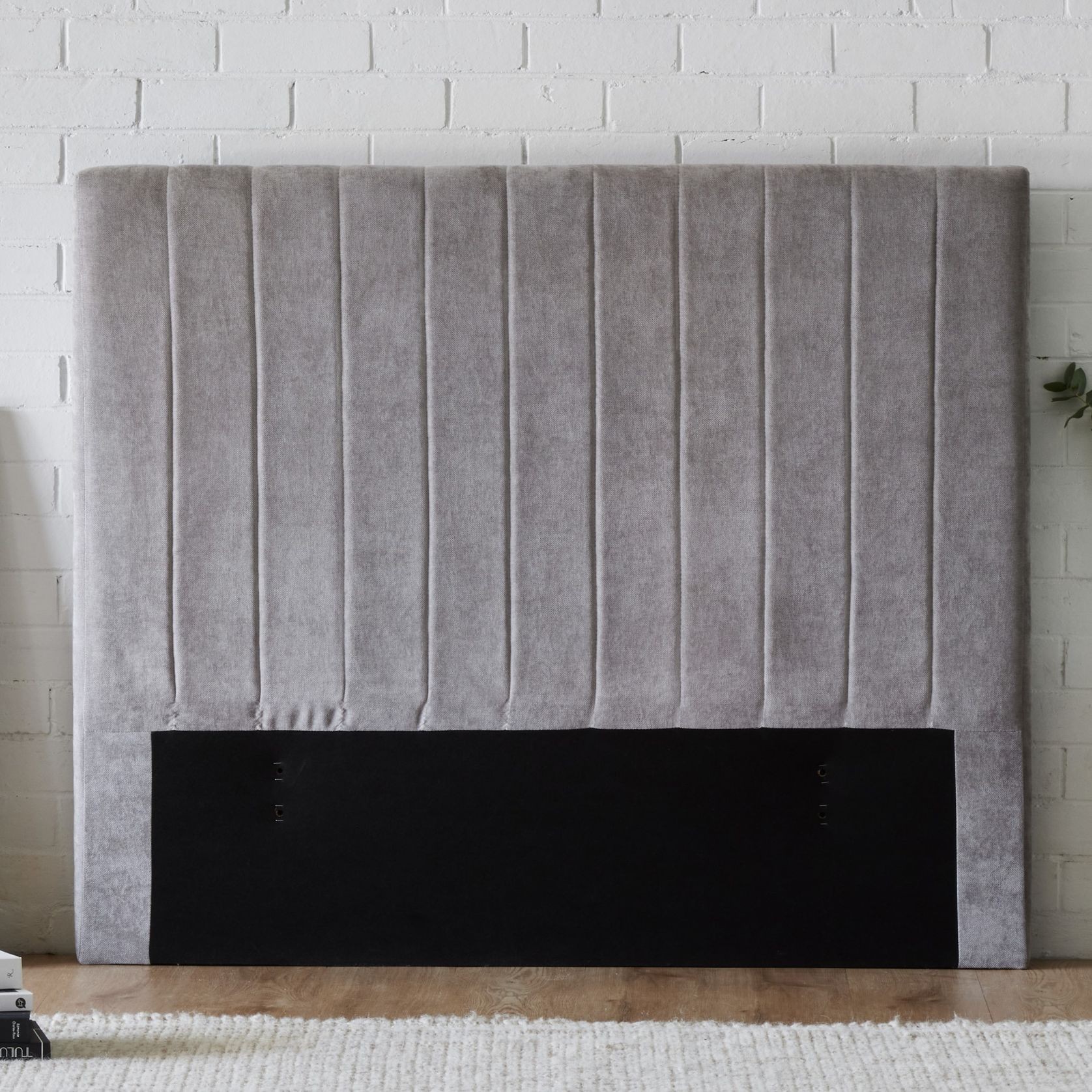 Cannes Queen Upholstered Headboard | grey gallery detail image