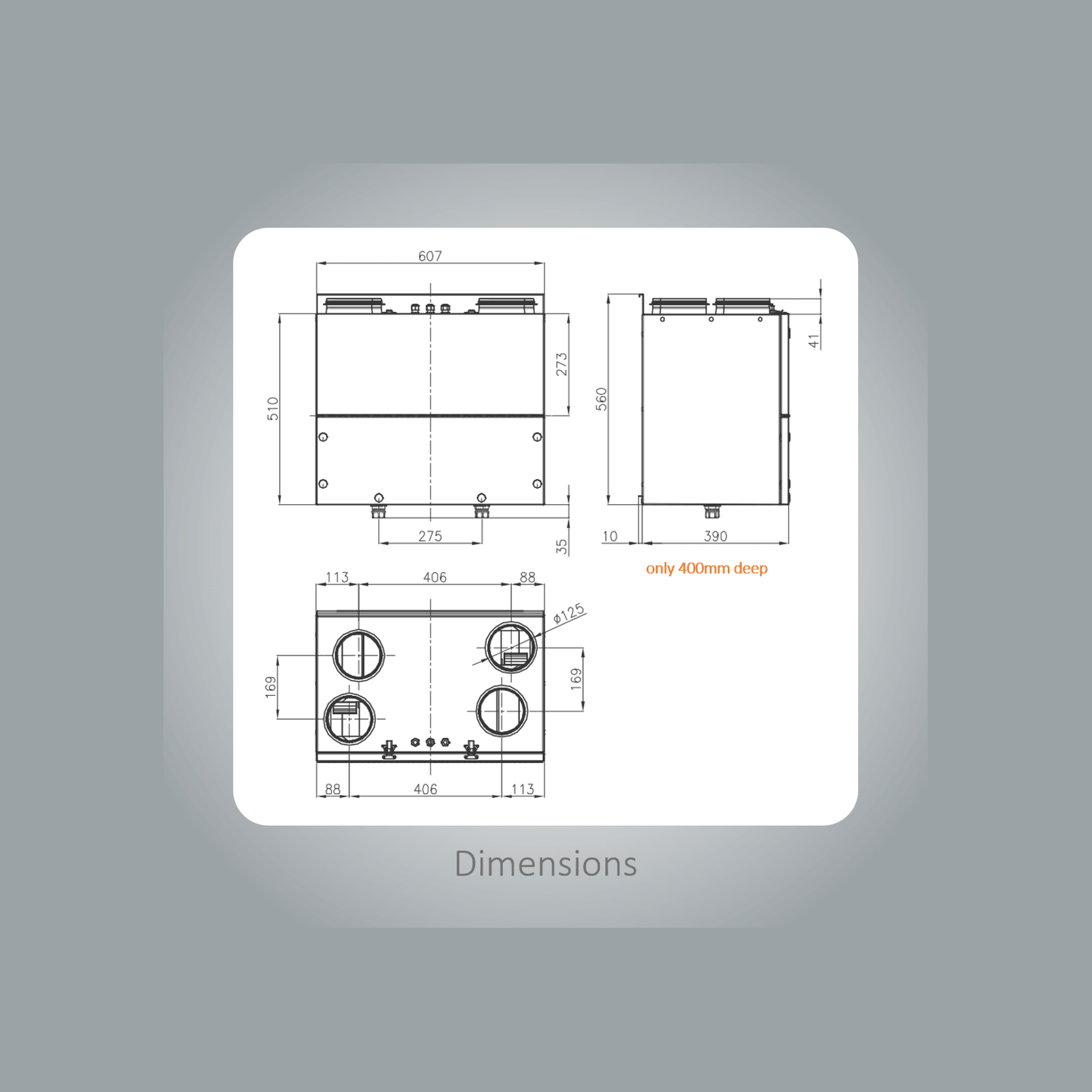 Elicent REC 320 TC – Compact MVHR Unit gallery detail image