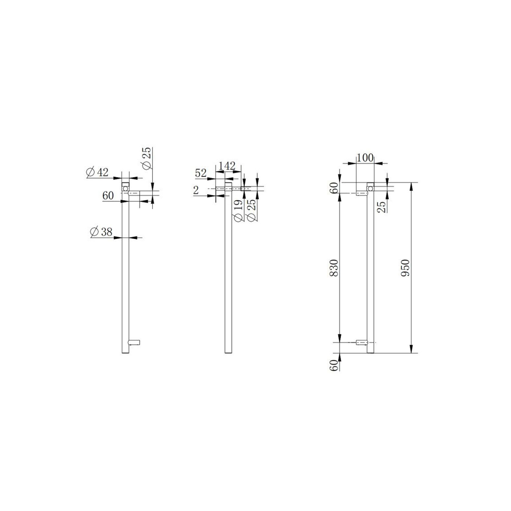 Vertical Heated Towel Rail Brushed Brass gallery detail image