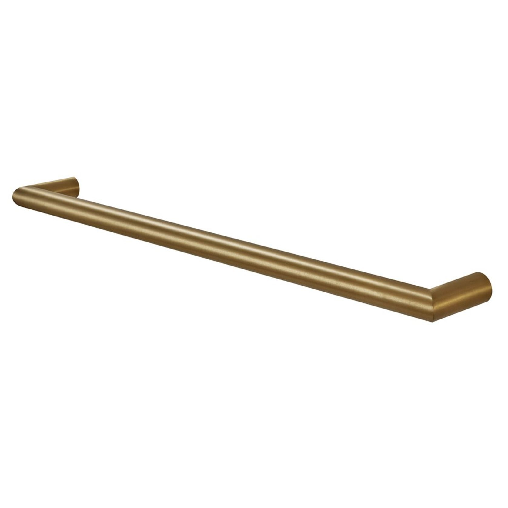 Round Horizontal Heated Towel Rail Brushed Brass gallery detail image