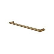 Round Horizontal Heated Towel Rail Brushed Brass gallery detail image