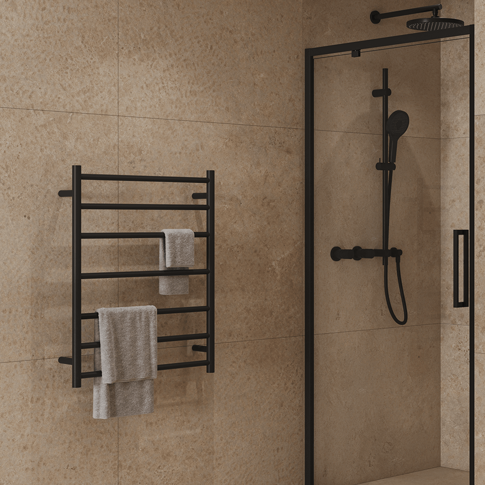 Calora Heated Towel Rail Ladder 7 Bar 630x122x800mm gallery detail image