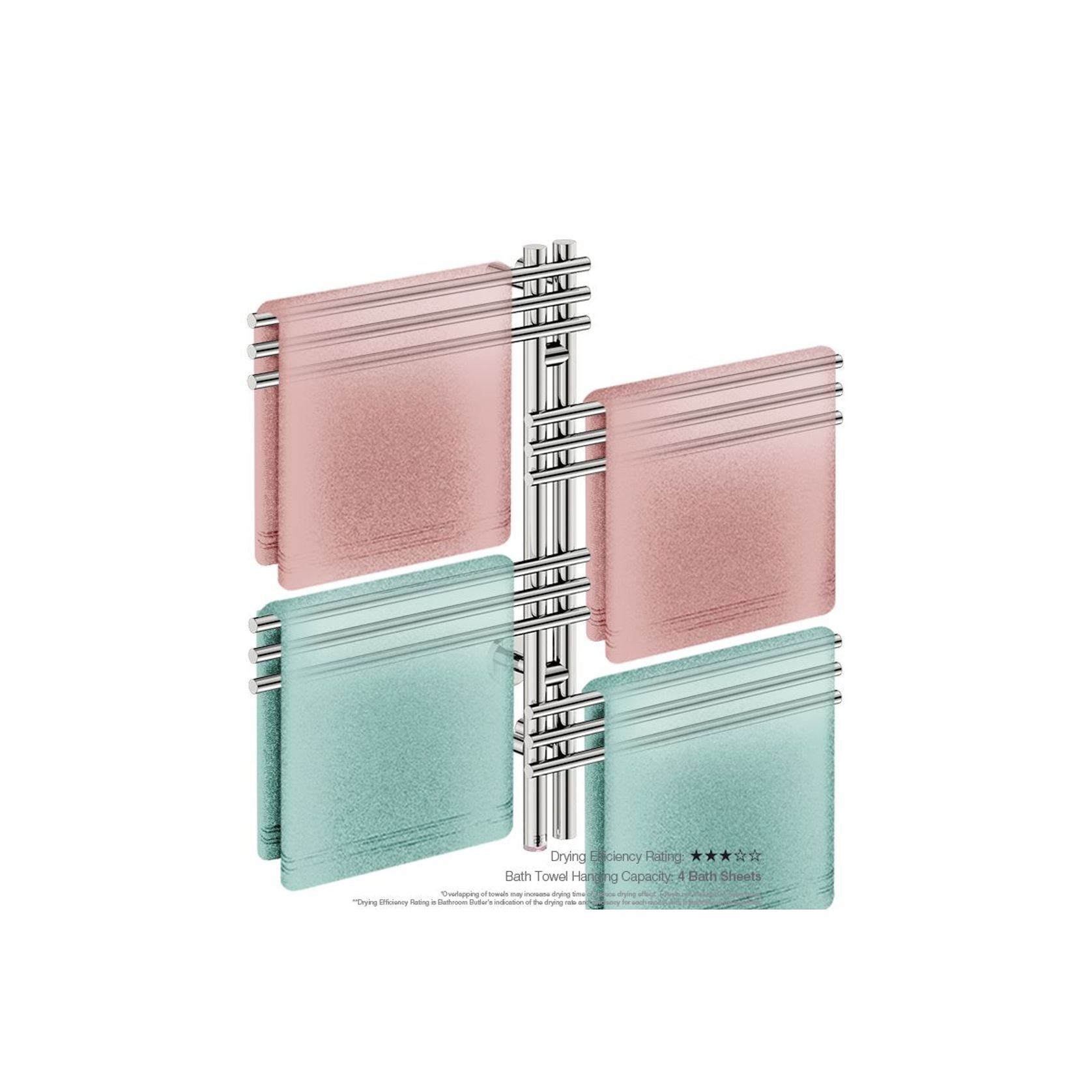 LOFT DUO 12 Bar 1000mm Straight Heated Towel Rail with PTSelect Switch gallery detail image