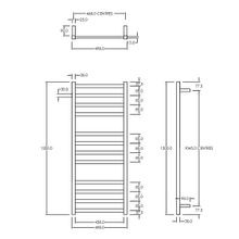 Square Towel Rail 240V 1200 x 500mm Gun Metal gallery detail image