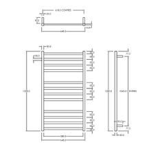 Square Towel Rail 240V 1200 x 650mm Satin Black gallery detail image