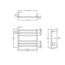 Square Towel Rail 240V 600 x 650mm Gun Metal gallery detail image