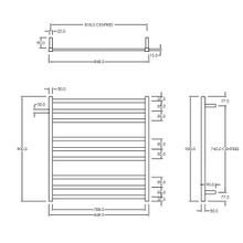 Square Towel Rail 240V 900 x 850mm Satin Black gallery detail image