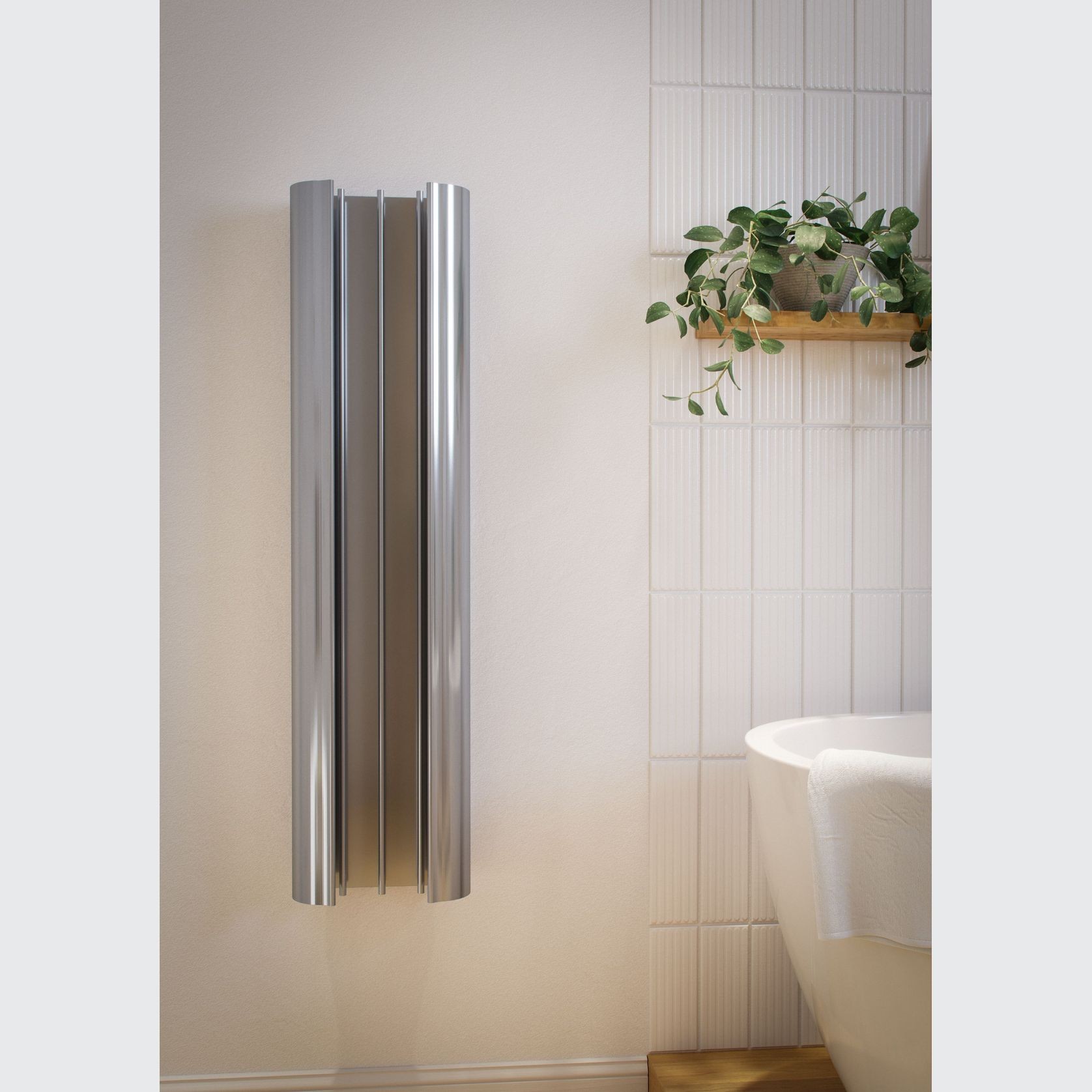 Loop Towel Warmer | Polished Pewter gallery detail image
