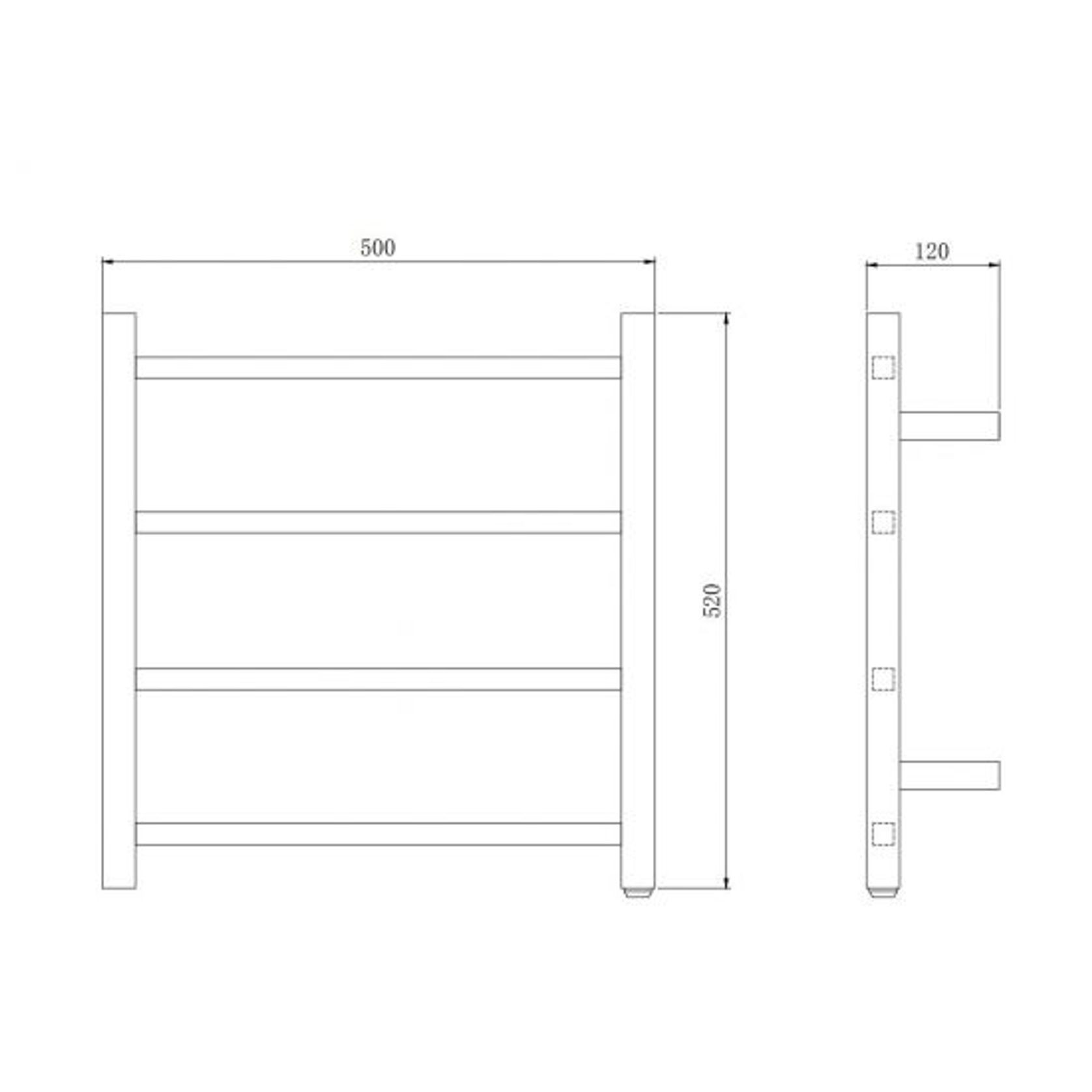 OX04.S.HTR Heated Towel Rack Square ArchiPro AU