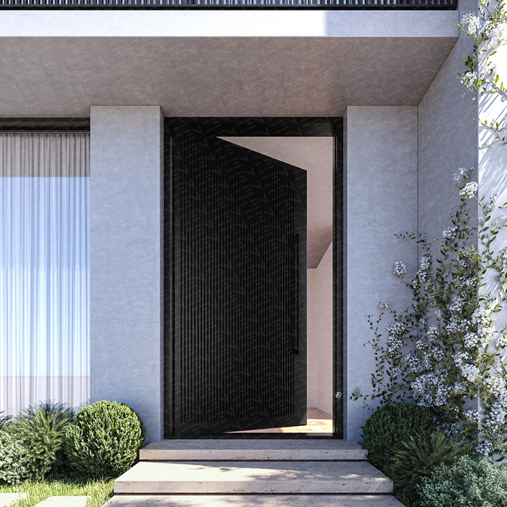 Batten Pivot Entry Door Left - Galvanised FWA50 gallery detail image