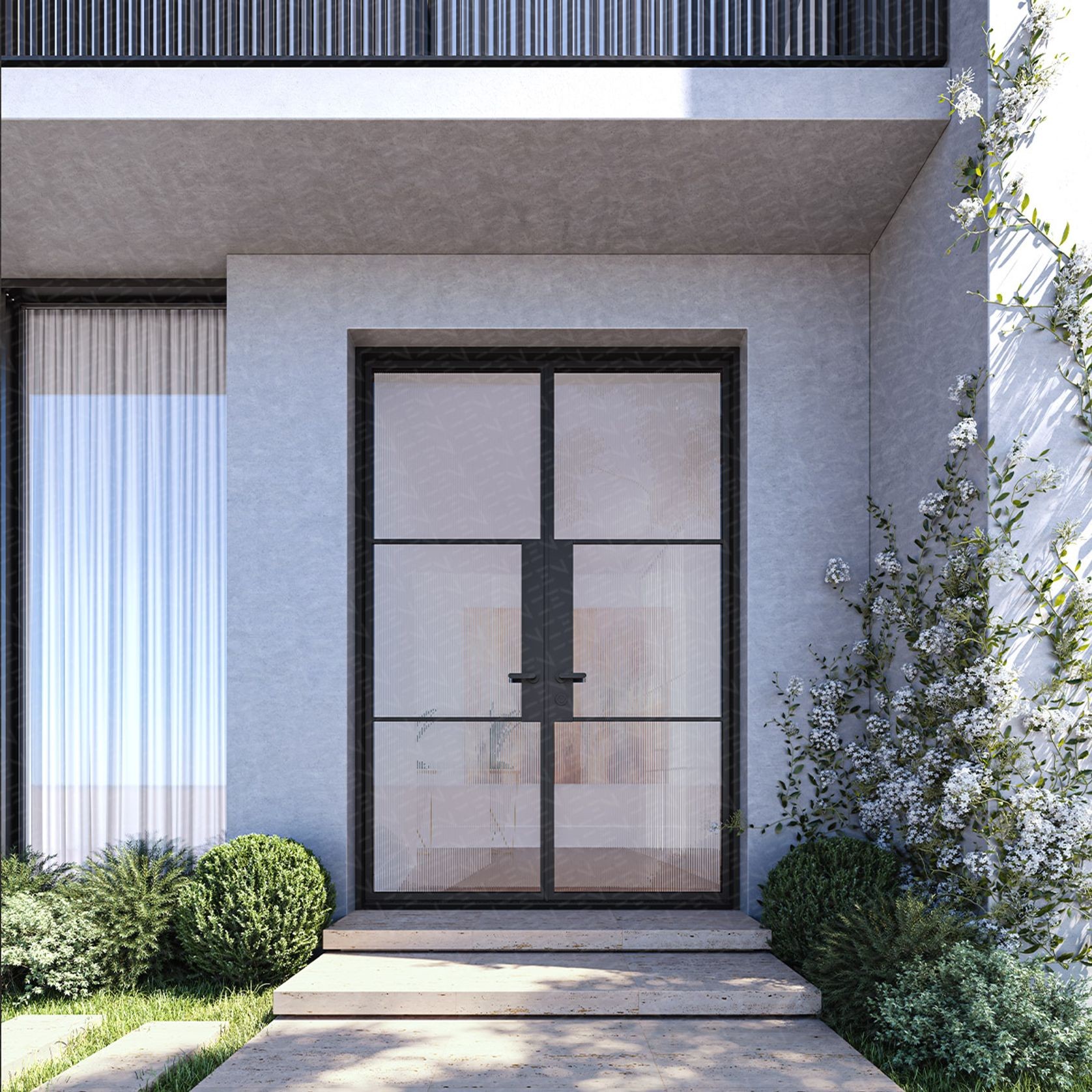 Steel Glass External Hinge Doors - Galvanised FPS50 gallery detail image