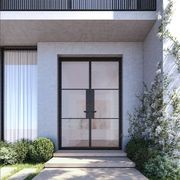 Steel Glass External Hinge Doors - Galvanised FPS50 gallery detail image