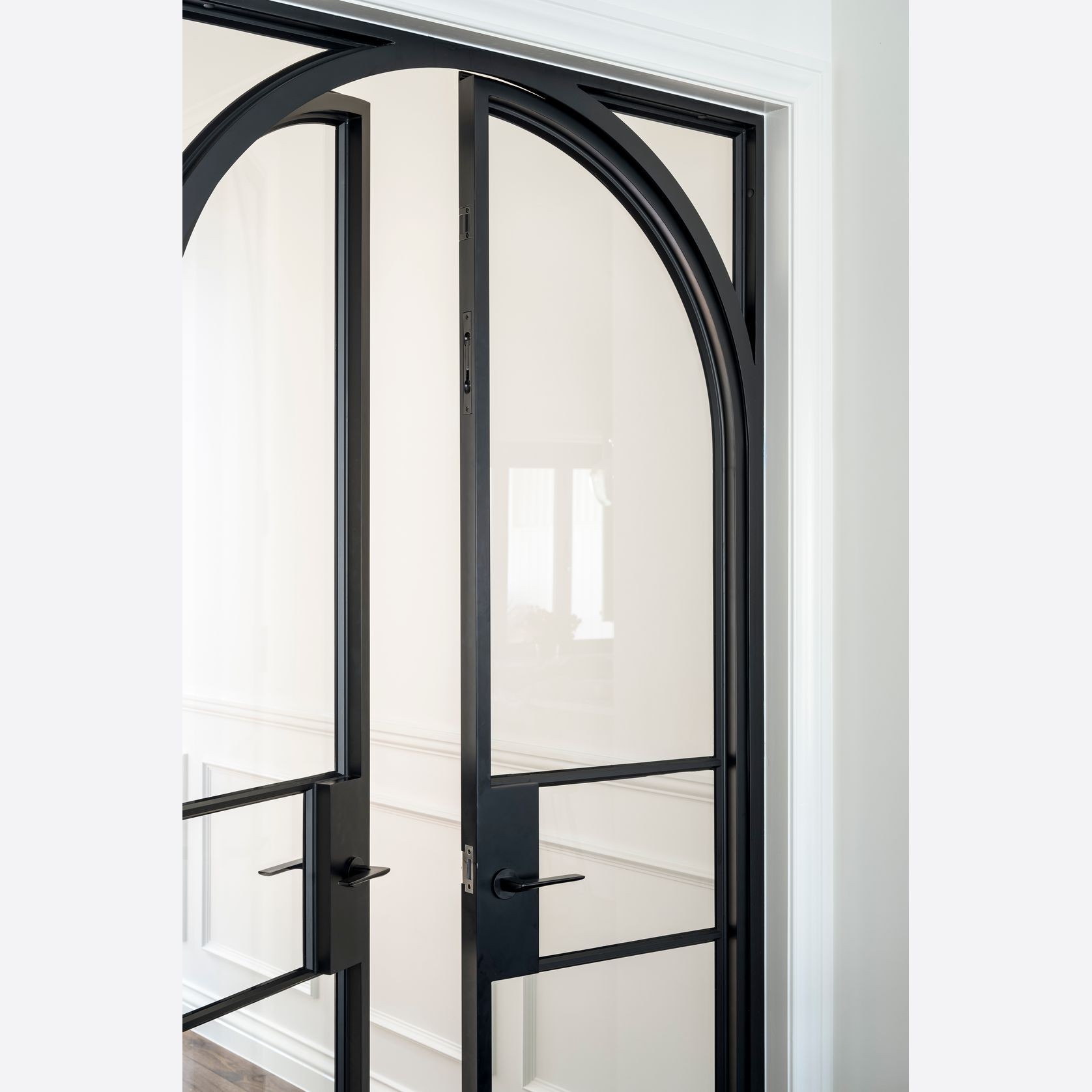 Arch Steel Frame Glass Hinge Doors - Galvanised FPS50 gallery detail image
