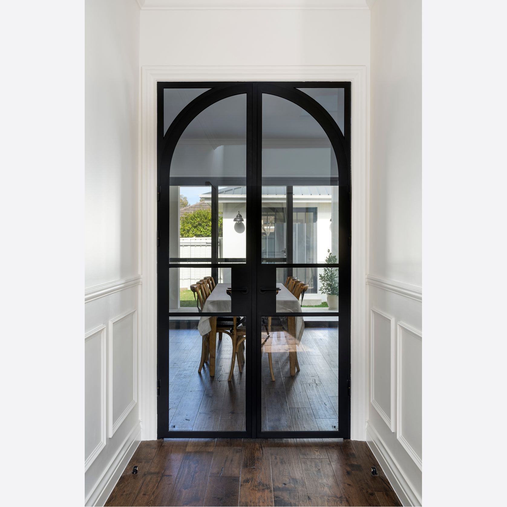 Arch Steel Frame Glass Hinge Doors - Galvanised FPS50 gallery detail image