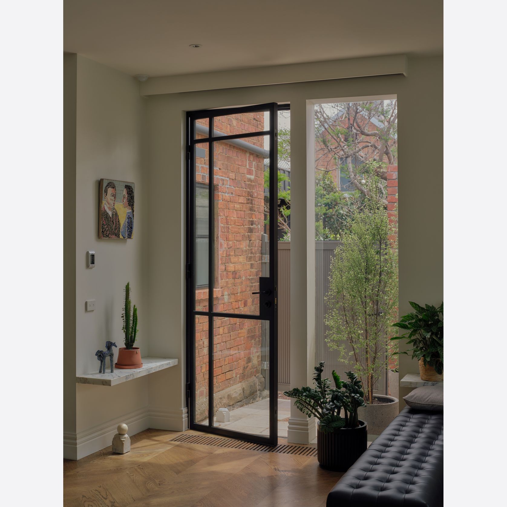 Steel Frame Glass Hinge Doors  - Galvanised FPS50 gallery detail image