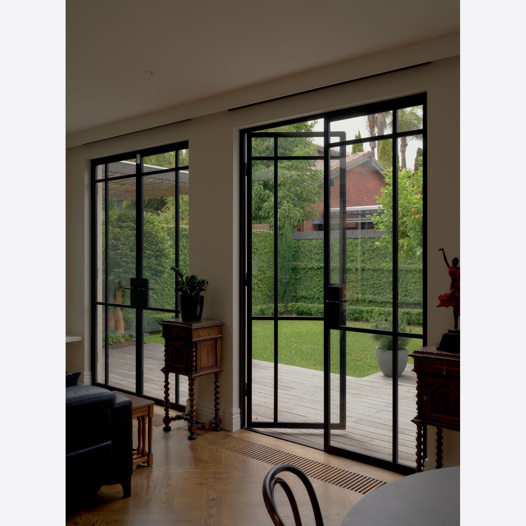 Steel Frame Glass Hinge Doors  - Galvanised FPS50 gallery detail image