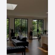 Steel Frame Glass Hinge Doors  - Galvanised FPS50 gallery detail image
