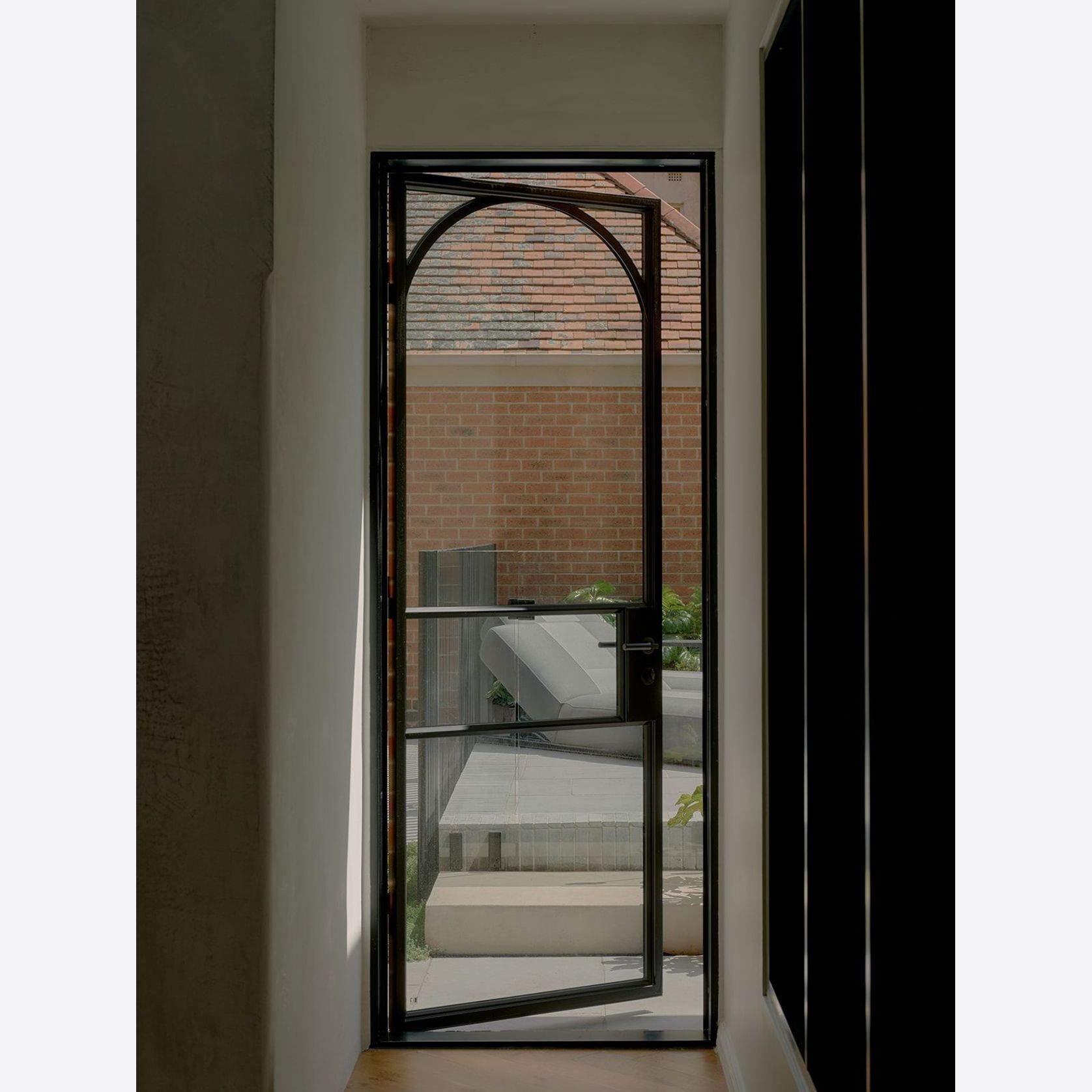 Arch Steel Frame Glass Hinge Doors - Galvanised FPS50 gallery detail image