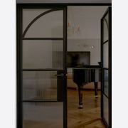 Arch Steel Frame Glass Hinge Doors - Galvanised FPS50 gallery detail image