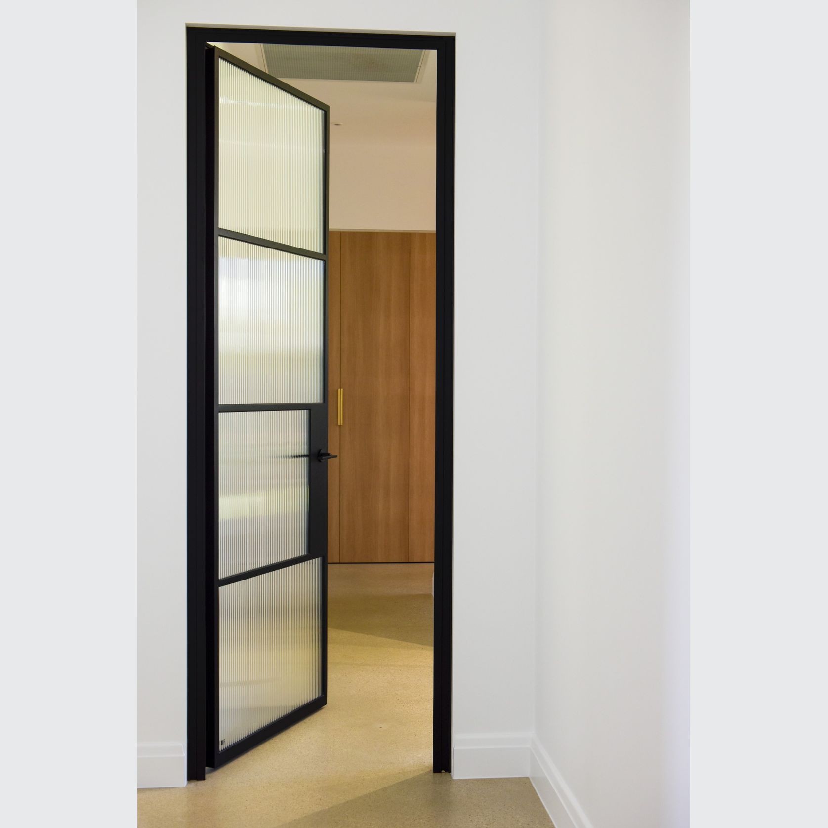 Steel Frame Glass Hinge Doors - Galvanised W40 gallery detail image