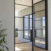 Steel Frame Glass Hinge Doors - Galvanised W40 gallery detail image