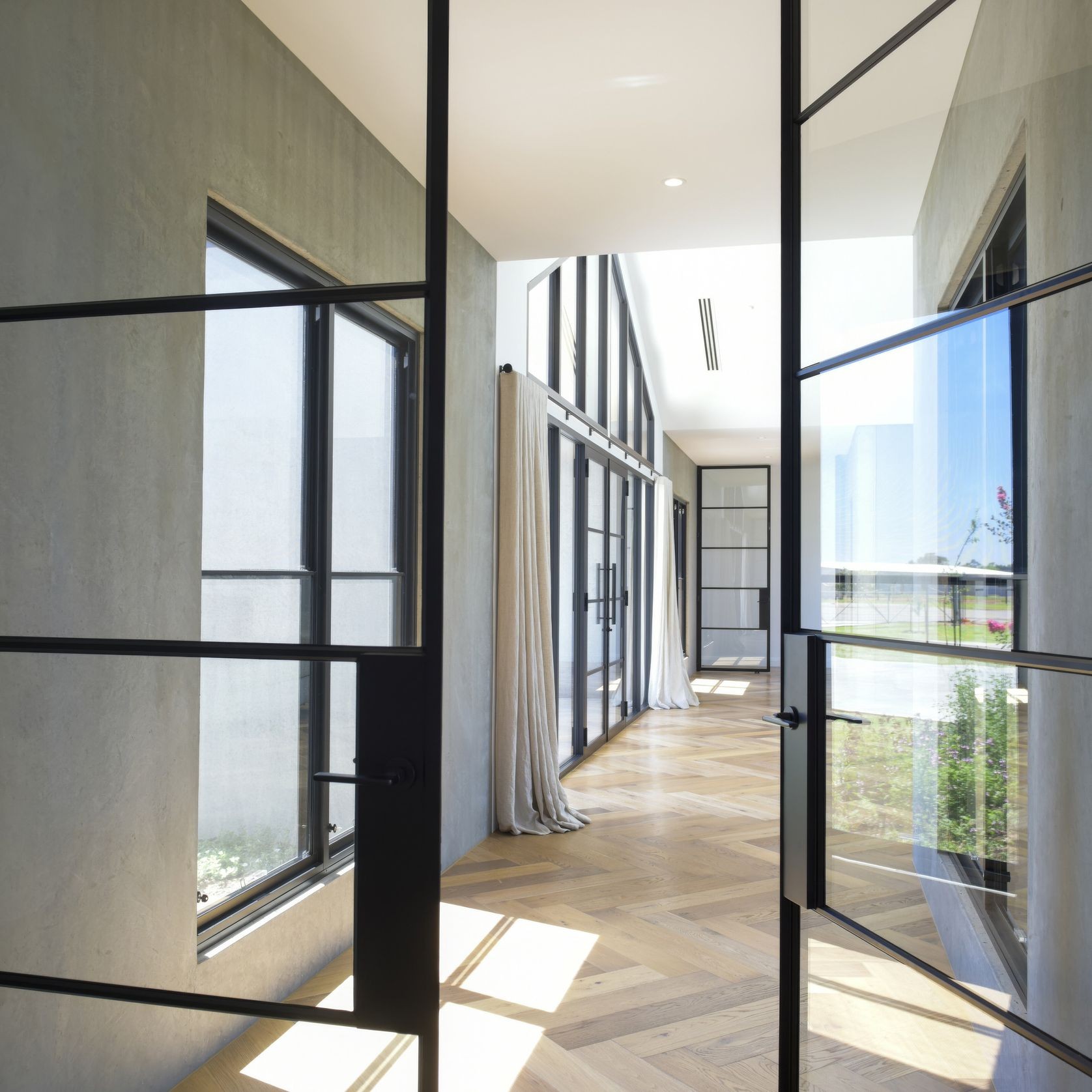 Steel Frame Glass Hinge Doors - Galvanised W40 gallery detail image