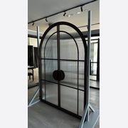 Arch Steel Frame Glass Hinge Doors - Galvanised W40 gallery detail image