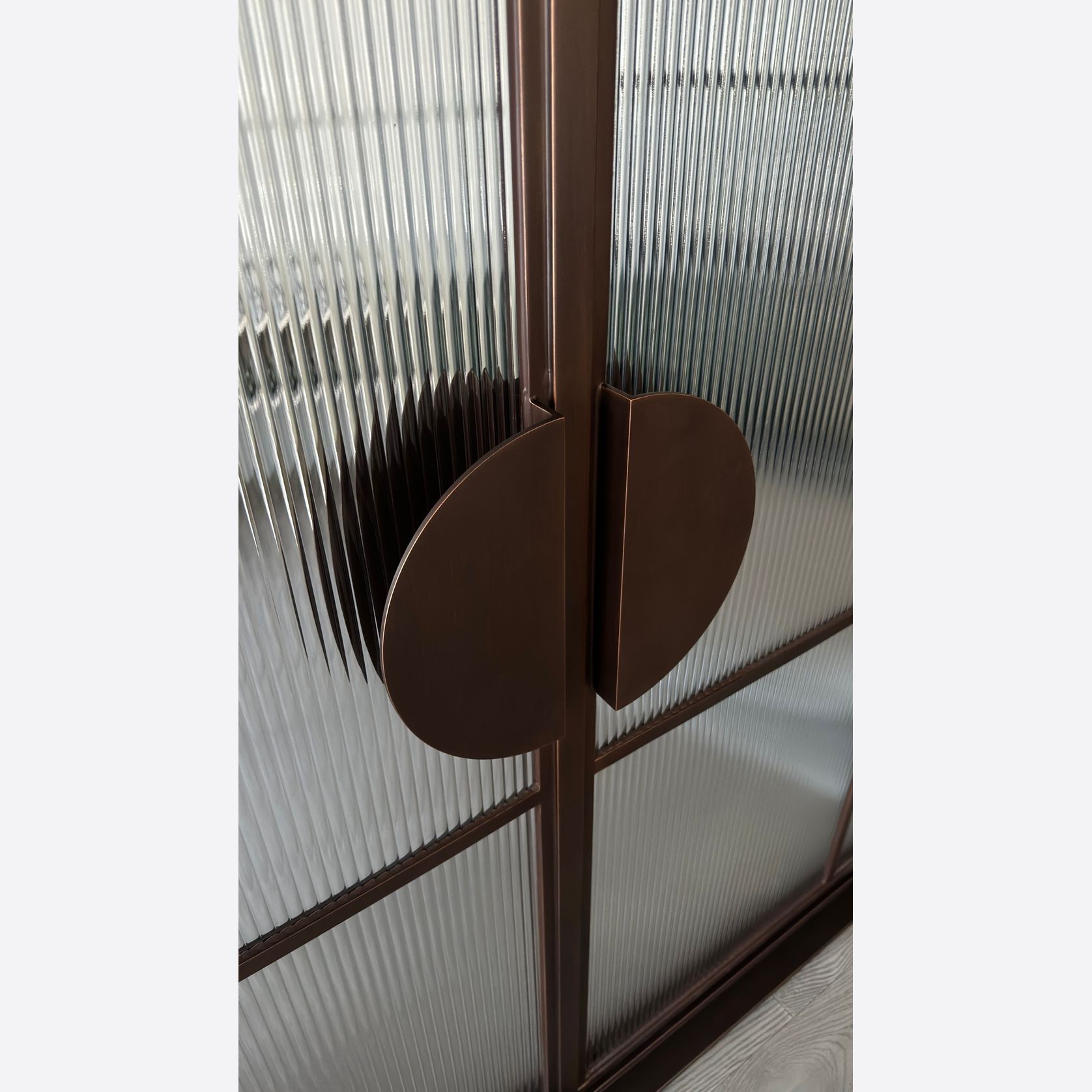 Arch Steel Frame Glass Hinge Doors - Galvanised W40 gallery detail image