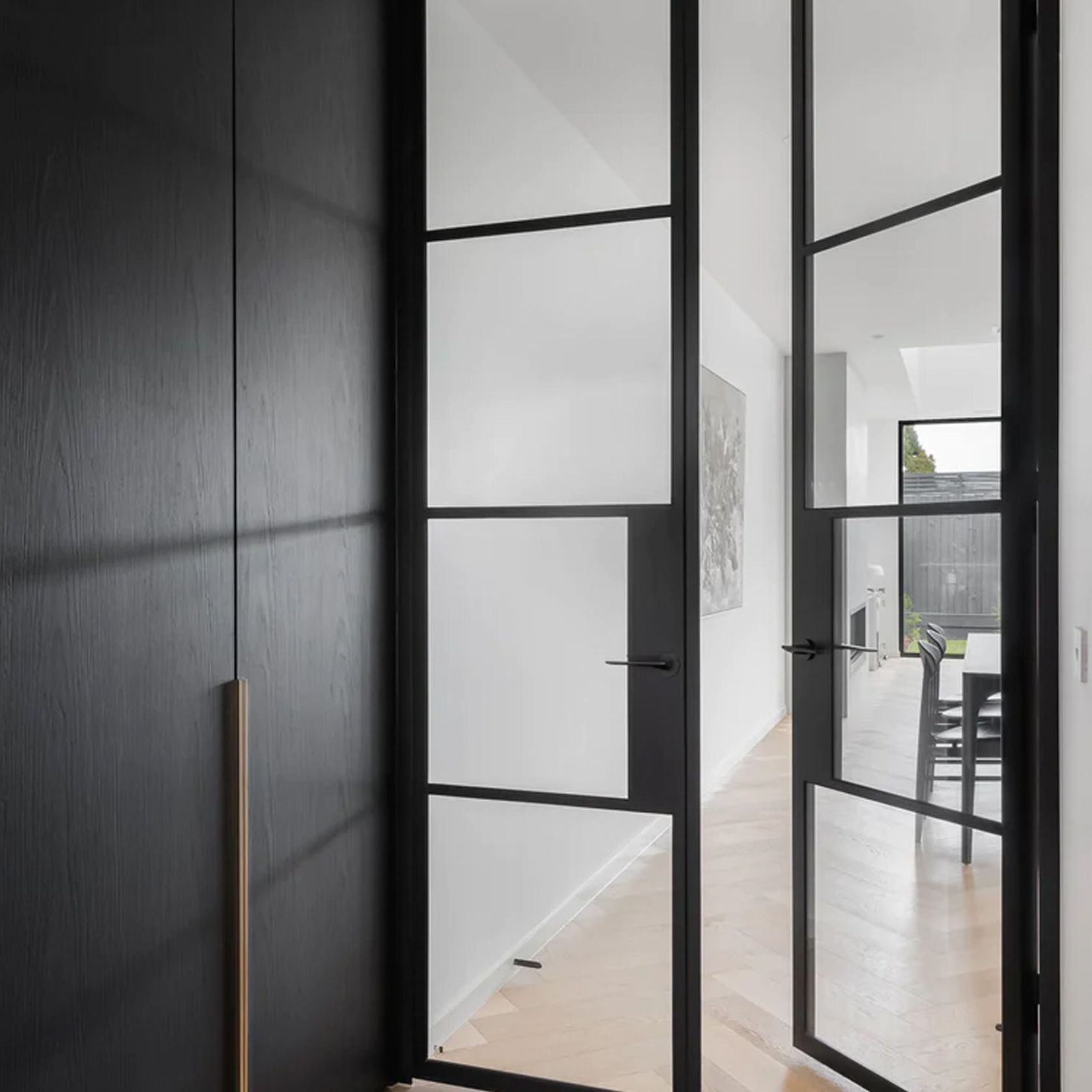 Steel Frame Glass Hinge Doors - Galvanised FPS50 | ArchiPro AU