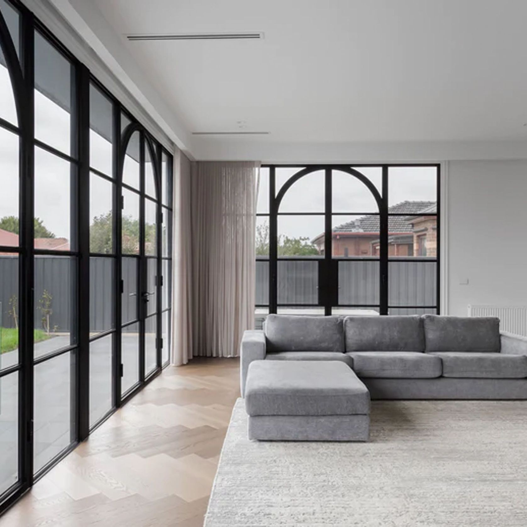 Steel Frame Glass Hinge Doors - Galvanised FPS50 | ArchiPro AU