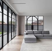 Steel Frame Glass Hinge Doors - Galvanised FPS50 gallery detail image