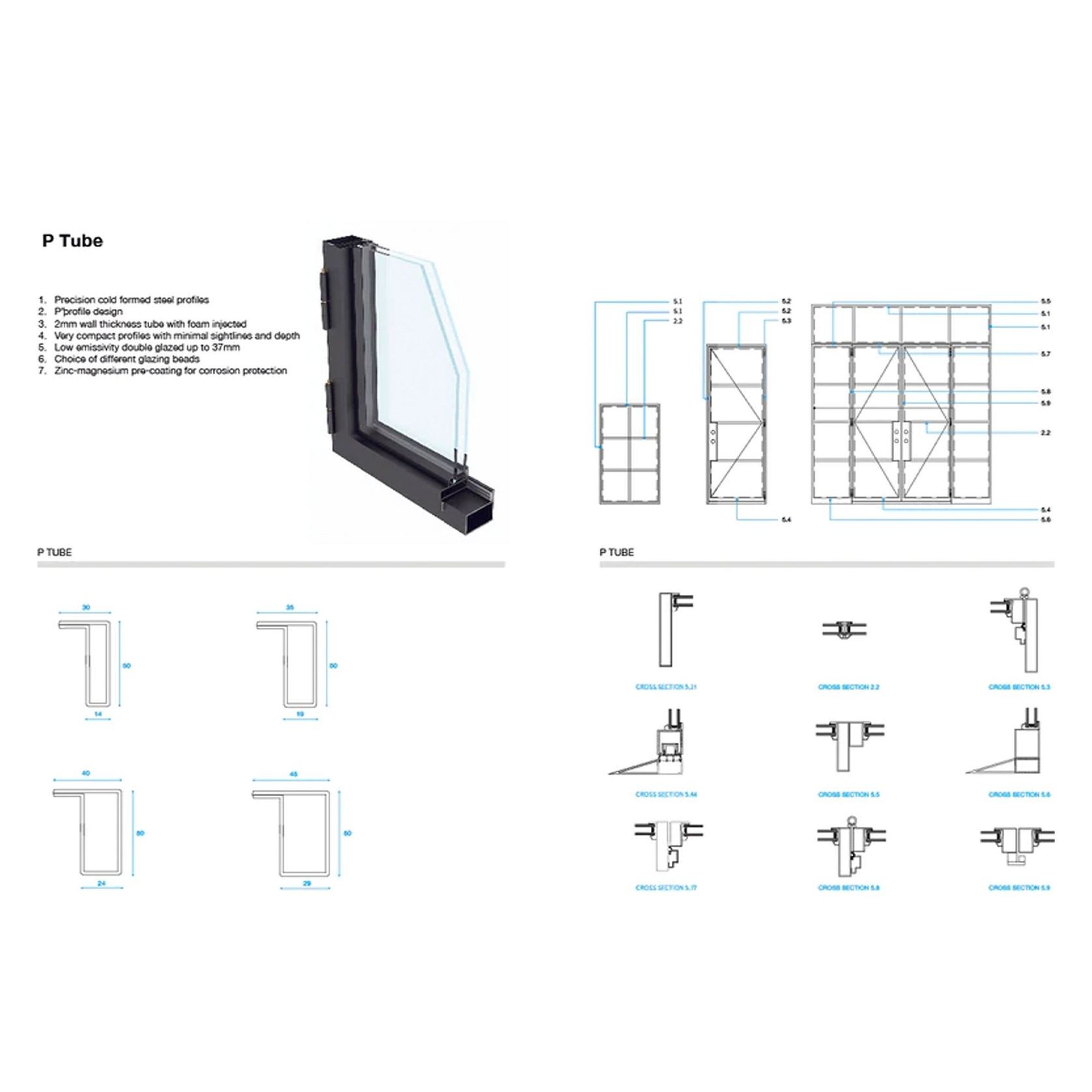 Steel Frame Glass Hinge Doors - Galvanised FPS50 gallery detail image