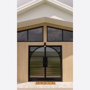 Arch Steel Frame Glass Hinge Doors - Galvanised FPS50 gallery detail image