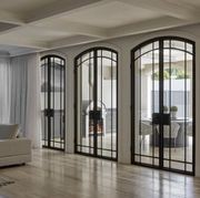 Arch Steel Frame Glass Hinge Doors - Galvanised FPS50 gallery detail image