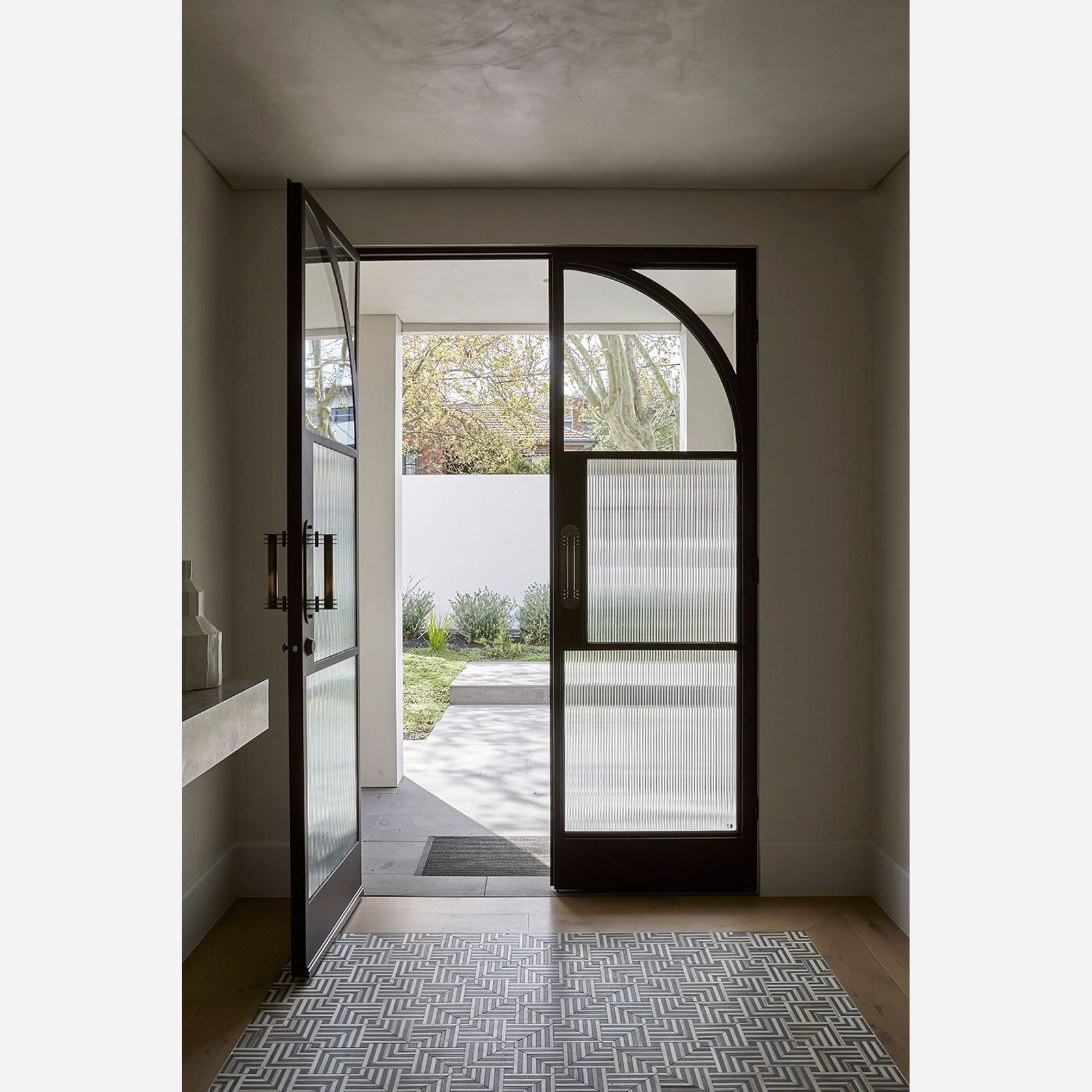 Arch Steel Frame Glass Hinge Doors - Galvanised FPS50 gallery detail image
