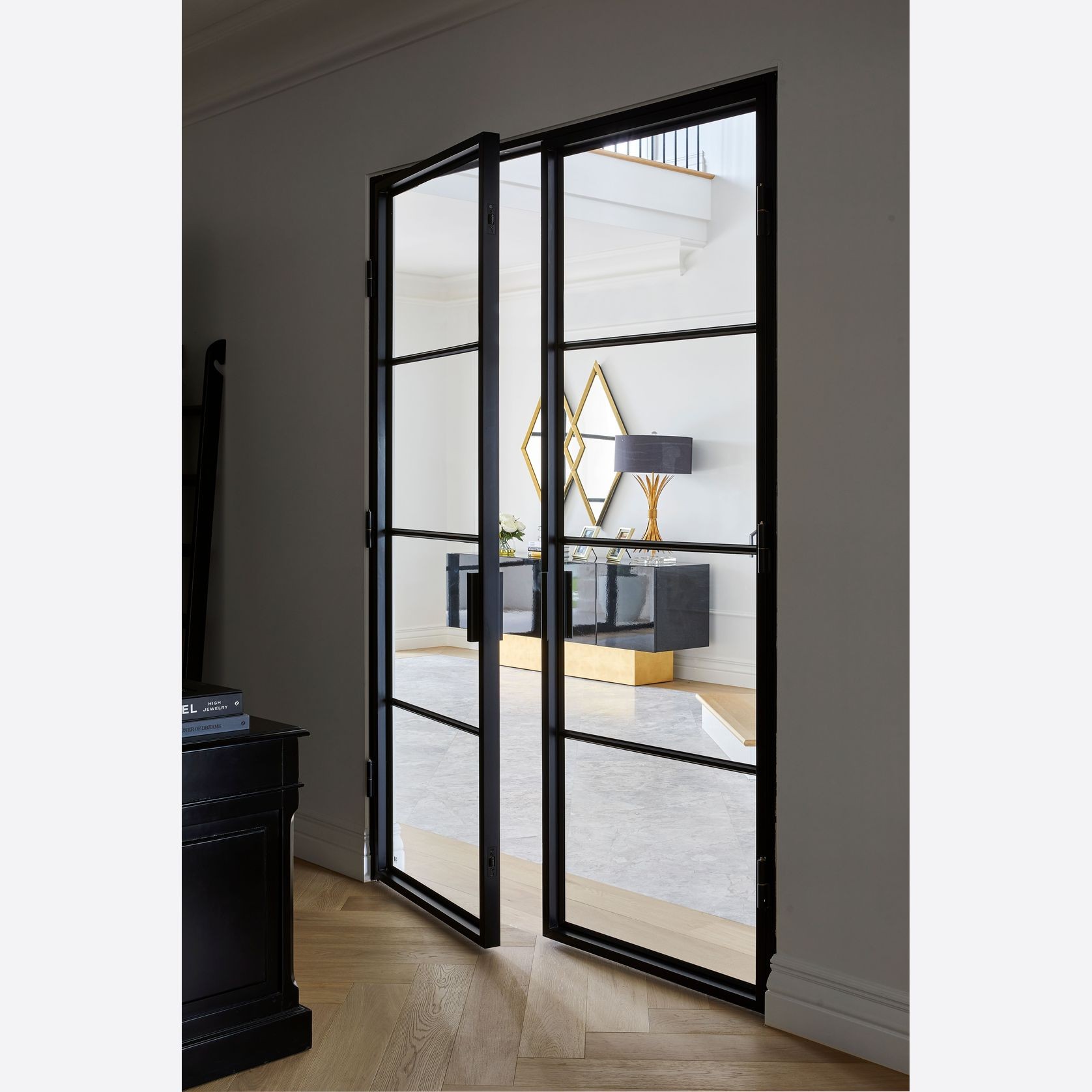 Steel Frame Glass Hinge Doors  - Galvanised FPS50 gallery detail image