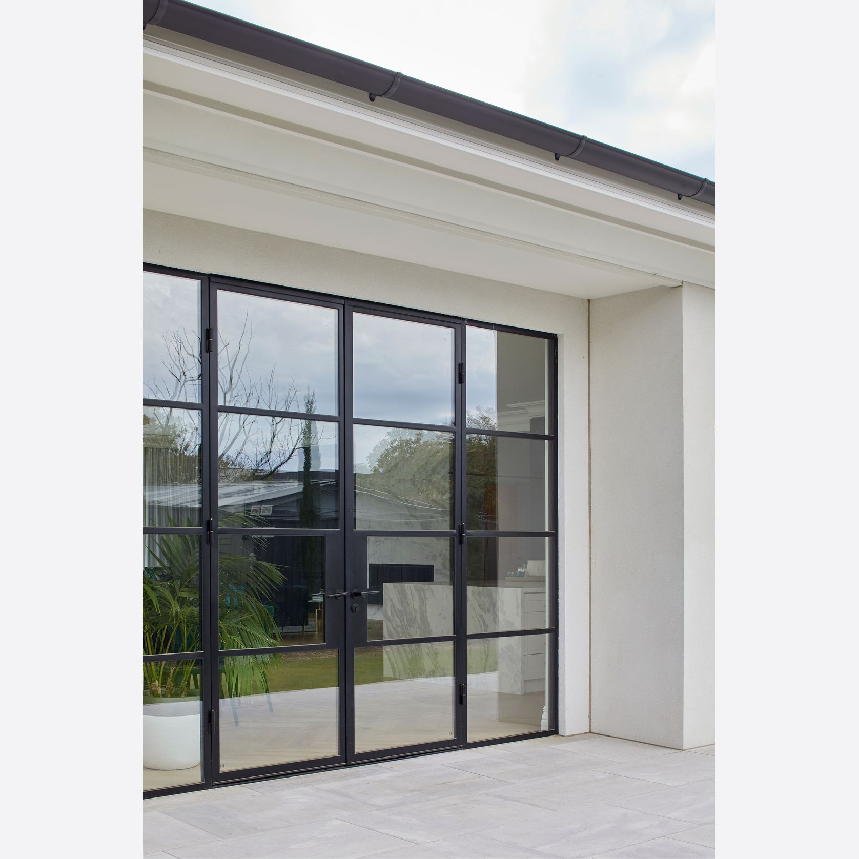 Steel Frame Glass Hinge Doors  - Galvanised FPS50 gallery detail image