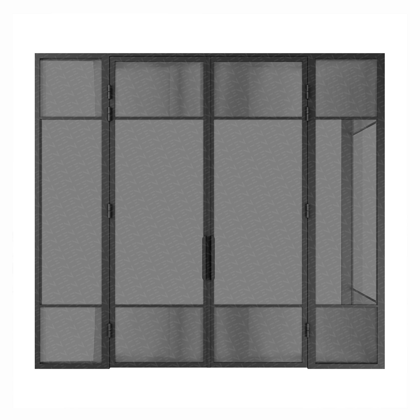 Steel Frame Glass Hinge Doors - Galvanised FPS50 gallery detail image