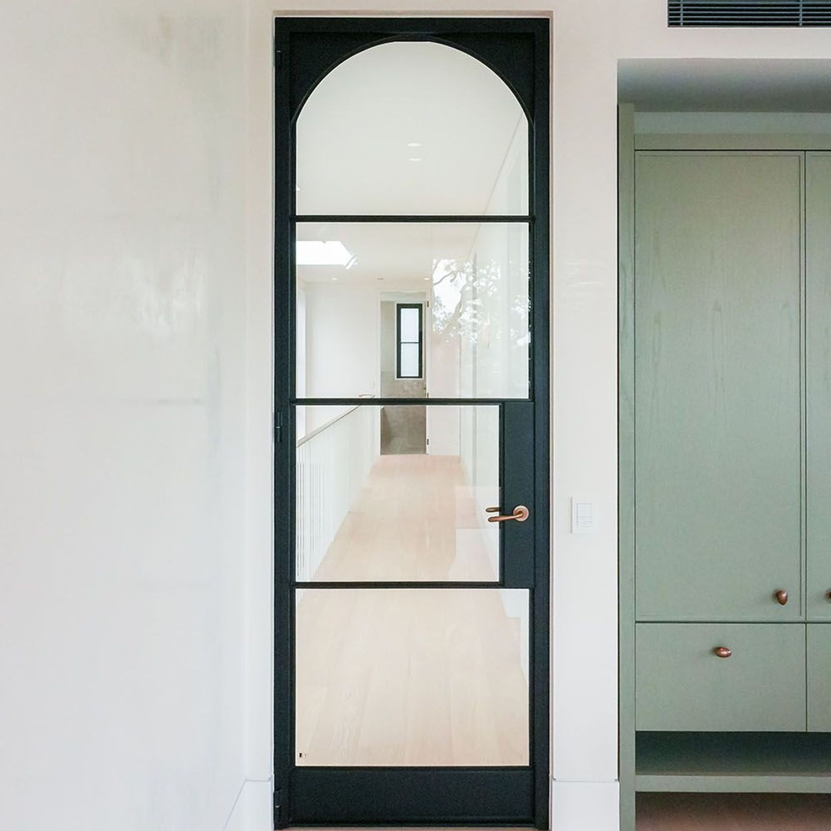 Steel Frame Glass Hinge Doors – Galvanised W20 Profile gallery detail image