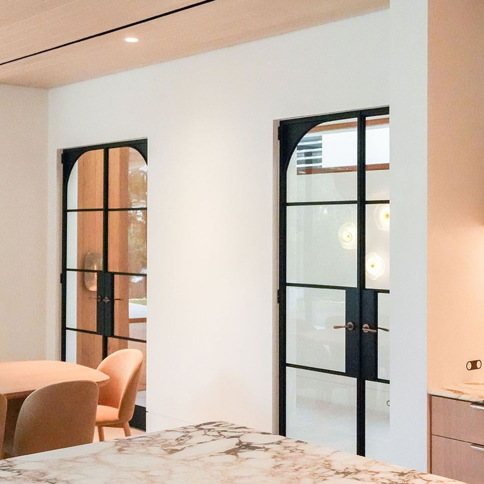 Steel Frame Glass Hinge Doors – Galvanised W20 Profile gallery detail image
