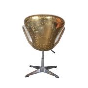 Gauntlet Polished Brass and White Leather Swan Chair gallery detail image