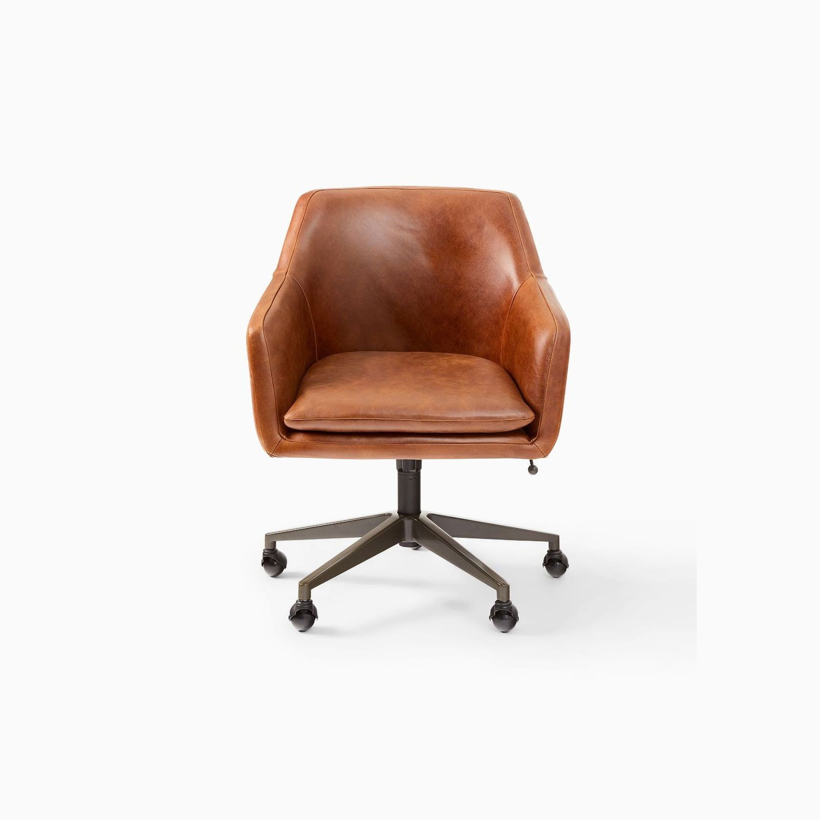 Helvetica Leather Swivel Office Chair gallery detail image