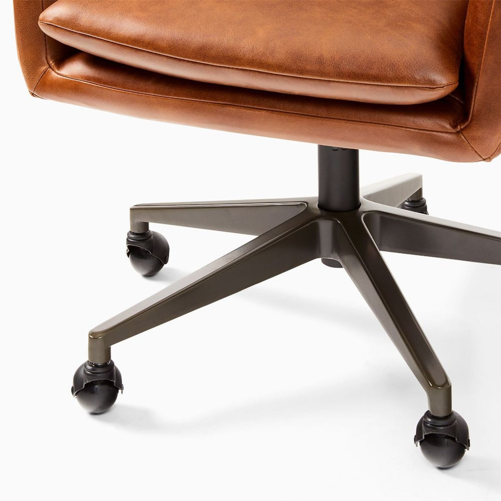 Helvetica Leather Swivel Office Chair gallery detail image