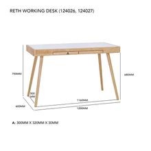 RETH Study Desk 120cm - Walnut & Black gallery detail image