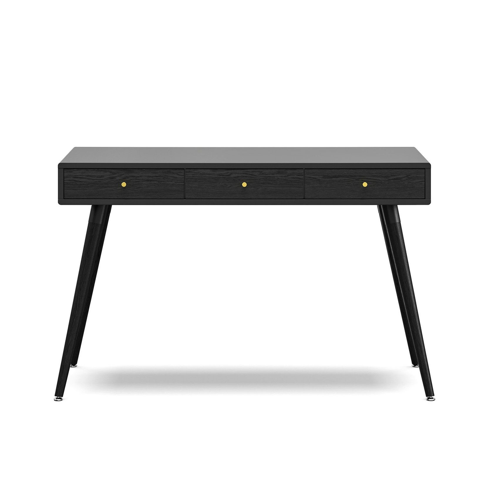 Einar 3 Drawer Office Writing Desk | Black gallery detail image