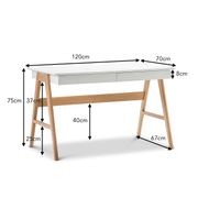 Aleksander 2 Drawer Writing Desk | White Oak gallery detail image