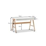 Aleksander 2 Drawer Writing Desk | White Oak gallery detail image